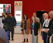 Professor Jerzy Hausner and Rafal Dutkiewicz at the inauguration of the exhibition on Tadeusz Różewicz and Eugeniusz Ghet-Stankiewicz 