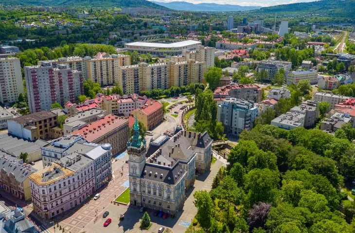 Bielsko-Biala City Hall from a bird's eye view 