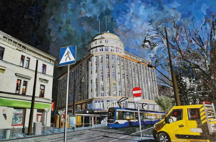 budynek Feniksa z 1933 roku, przed wojną najwyższy krakowski wysokościowiec; za nim Stary Kleparz,  proj.: Jerzy Struszkiewicz, Maksymilian Burstin