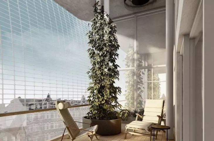 Projekt punktowca w Gdańsku, balkon jednego z apartamentów
