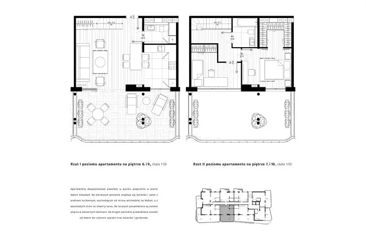 The project of a point building in Gdansk, apartment plan