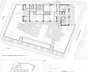 Projekt punktowca w Gdańsku, rzut parteru i parkingu podziemnego