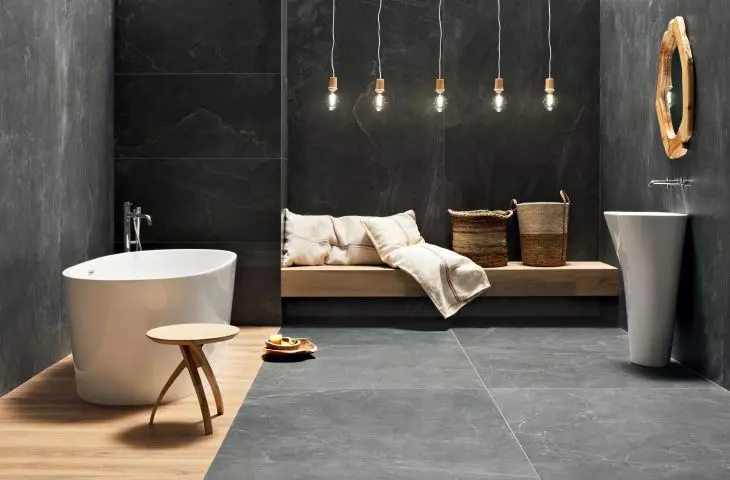 Bathroom in dark stone