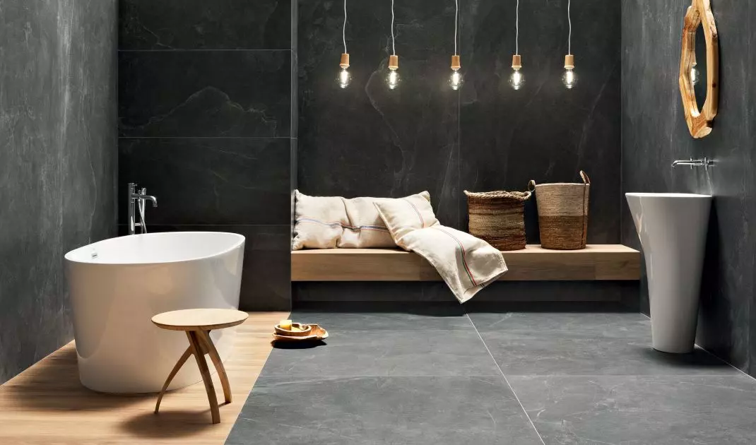 Bathroom in dark stone