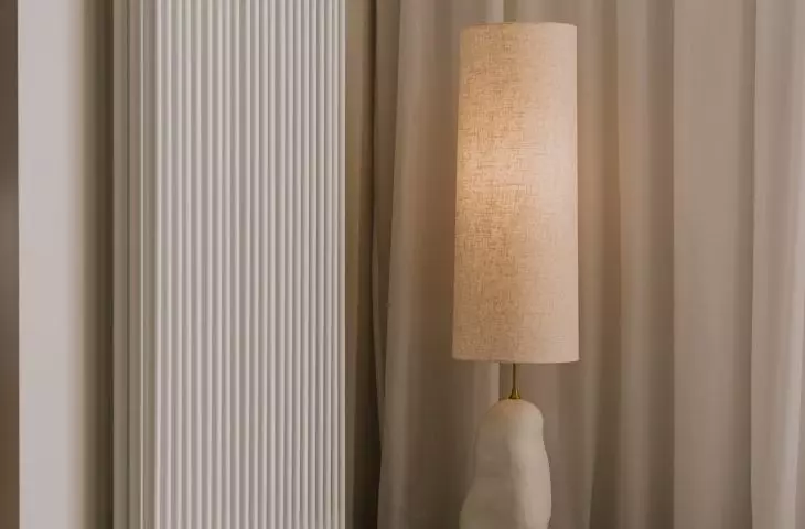 Detail in a cafe, a designer lamp