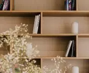 Detail of a shelf in the living room