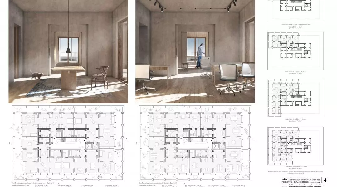 I Nagroda, „Architektura mieszkaniowa w obliczu zmian klimatu. Projekt budynku wielorodzinnego w Warszawie”