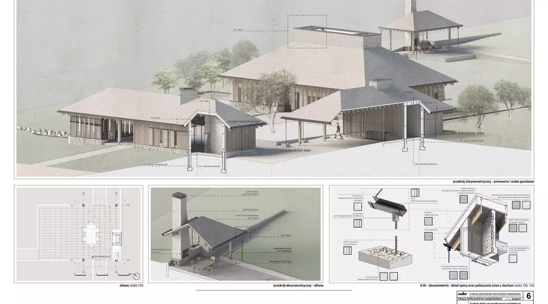 Wyróżnienie (ex aequo), „Funkcje detalu we współczesnej architekturze. Projekt domu mieszkalnego w strefie podmiejskiej”