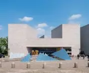 East wing of the National Gallery in Washington, D.C., designed by I. M. Pei, completed 1978; large stone slabs mounted on the author's structure began to tilt after some time, threatening to fall off the facade